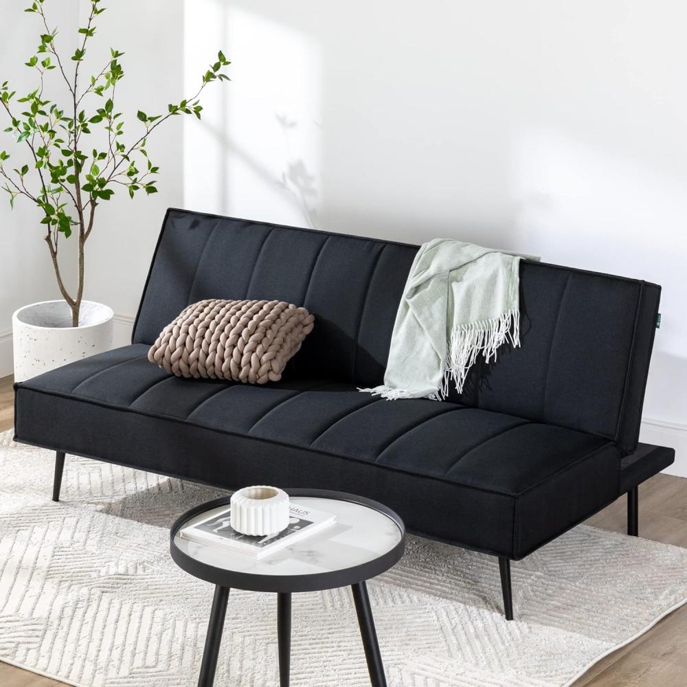 Zinus Quinn Schlafsofa 96 x 168 cm - Klappschlafsofa - Geeignet für Zimmer und kompakte Räume - Schwarz Bild 1