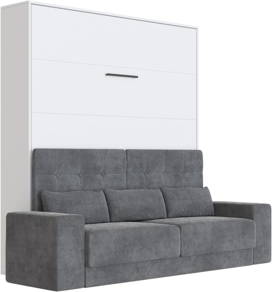 SMARTBett Schrankbett Schrankbett mit Anthrazit SOFA M1 160x200 Vertikal Weiss/Weiss (Schrankbett+ Sofa, 2-St, Schrankbett+ Sofa) Bild 1