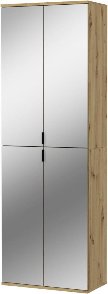 Garderobenschrank mit Spiegel Line-Up in Eiche 61 x 193 cm Bild 1