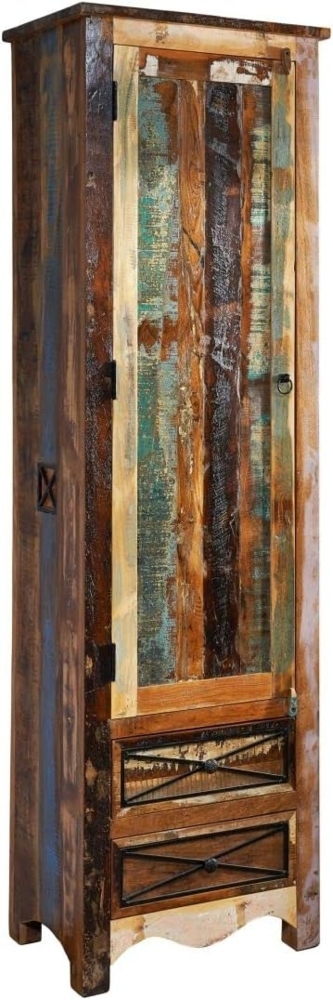 Massivmoebel24 Garderobe (Garderobe Altholz 60 x 40 x 200 mehrfarbig lackiert NATURE OF SPIRIT #109) Bild 1