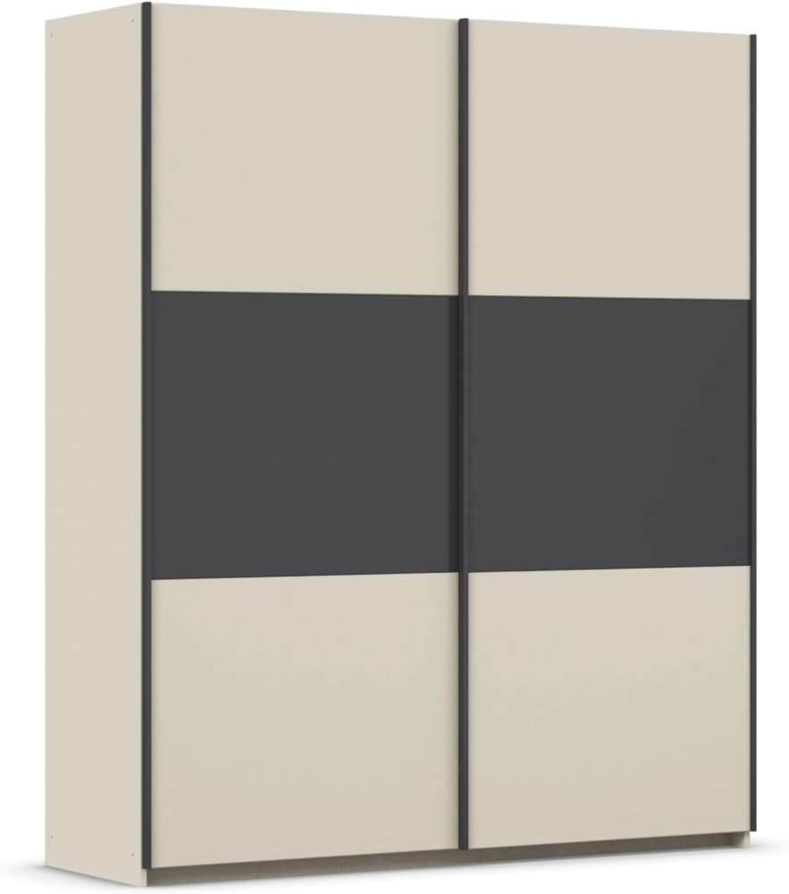 Rauch Möbel Neo, Schwebetürenschrank, Kleiderschrank, Kleiderschränke, Garderobe, Schrank mit Stauraum, 2-türig, Farbe Champagner/Grau-metallic, 175 x 210 x 59 cm Bild 1