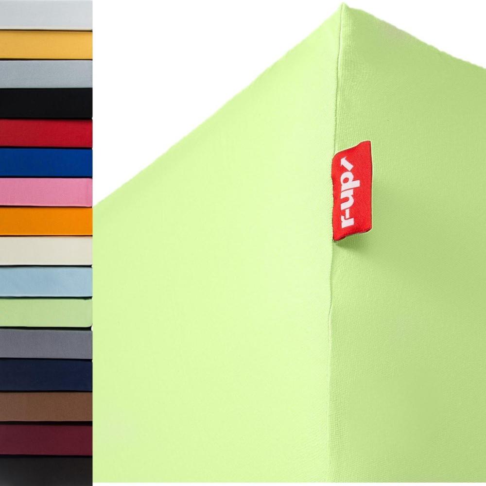 r-up Beste Spannbettlaken 140x200-160x220 bis 35cm Höhe viele Farben 95% Baumwolle / 5% Elastan 230g/m² Oeko-Tex stressfrei auch bei 160cm Breite (grün) Bild 1