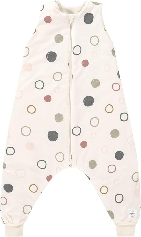 LÄSSIG Schlaf Jumpsuit Sleeping Jumper Baby Schlafsack 2022 (2-3 Jahr 92cm fit 92-98, dots Offwhite Circles) Bild 1