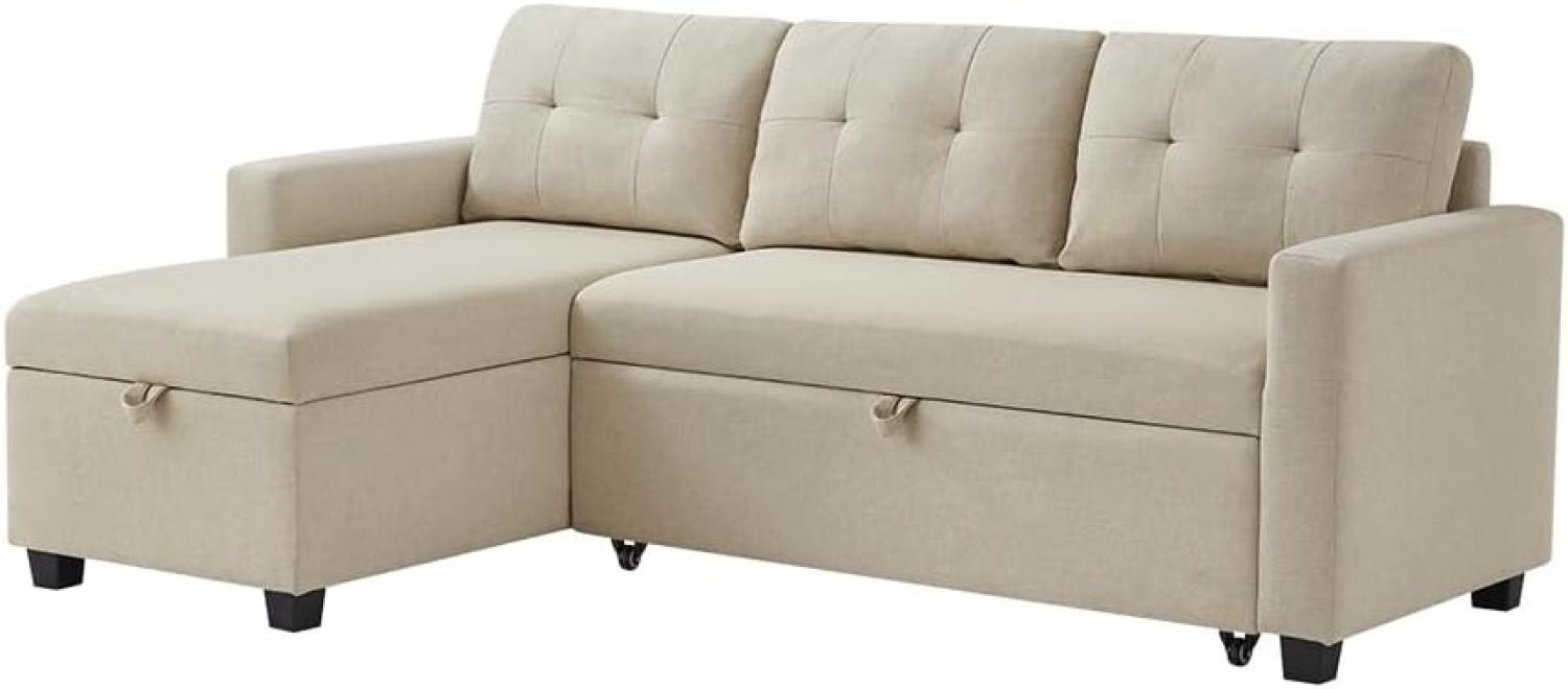 Vitalispa Ecksofa Campina Beige 226 x 161 cm L-Form Bild 1