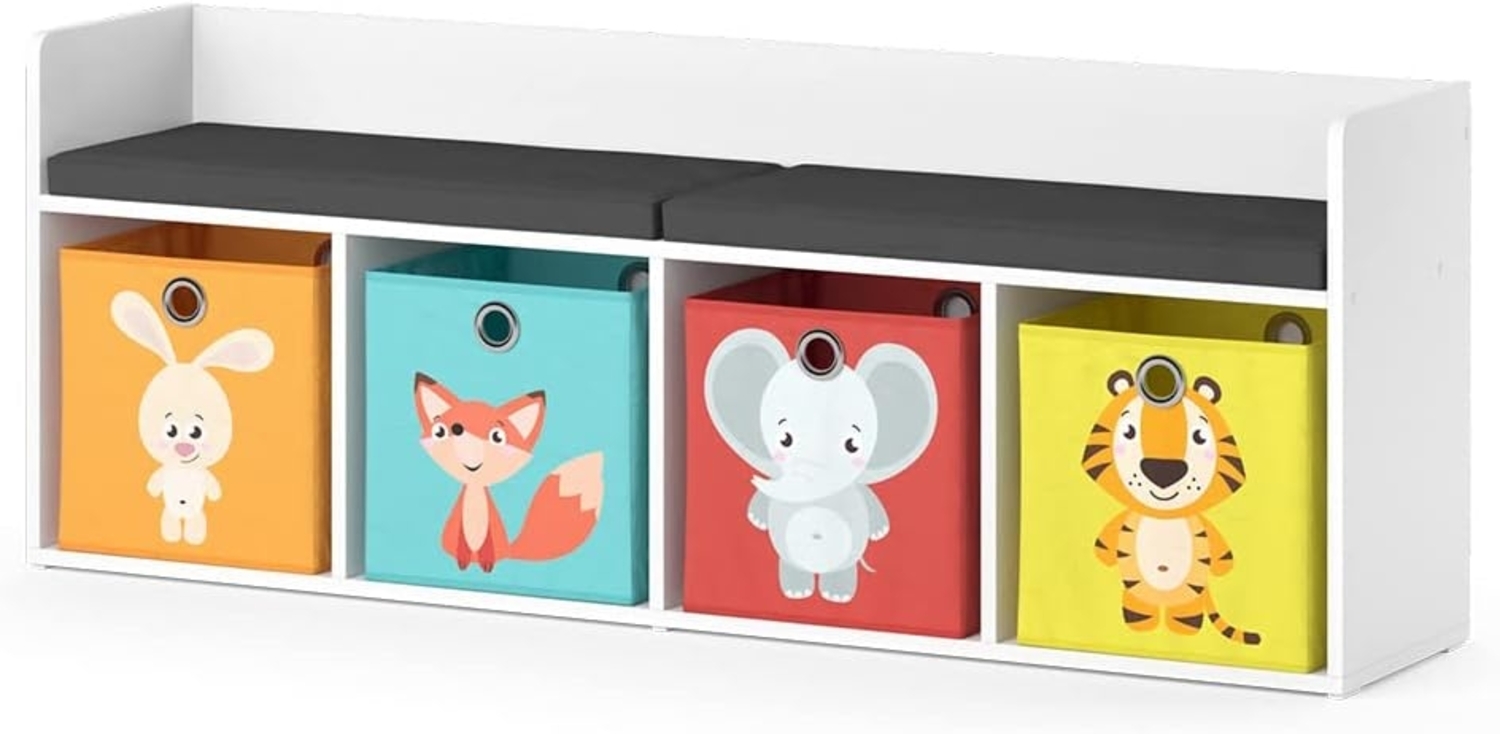Kindersitzbank Luigi Weiß 31.2 x 53.4 cm mit 4 Faltboxen opt. 1 Vicco Bild 1