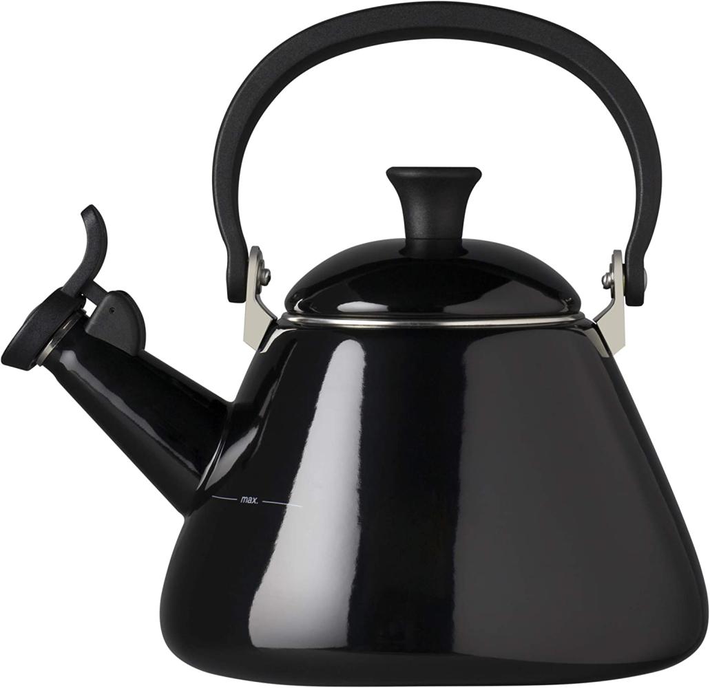 Le Creuset Wasserkessel, Füllmenge: 1,6 l, lierter Stahl-Phenolgriffe, Kone, Schwarz Bild 1