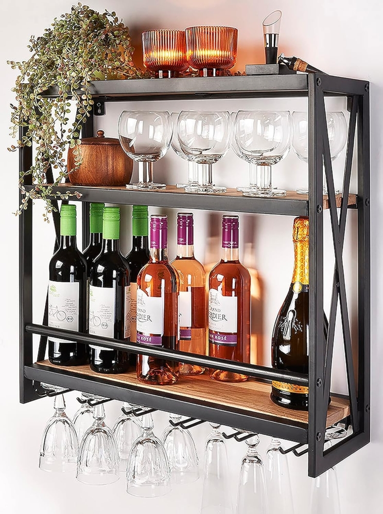Kobolo Regal Wandregal SYRAH aus Metall und Mangoholz Bild 1
