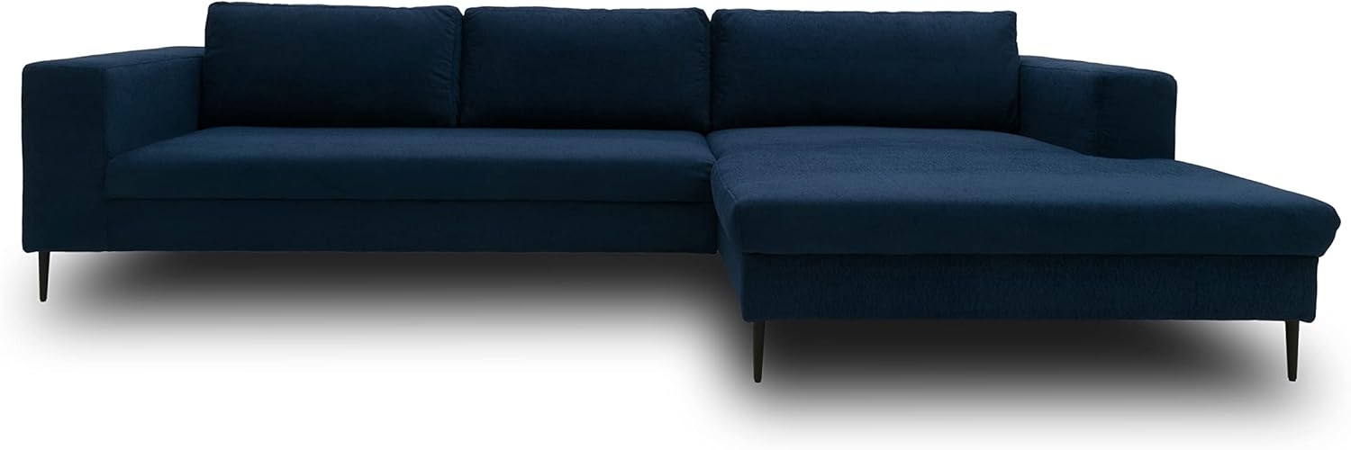 DOMO. collection Ecksofa Mendoza, Sofa in L-Form, moderne Eckcouch, bodenfreie Couch, Eckgarnitur, Polsterecke 244 x 173 x 83 cm (BxTxH), blau Bild 1