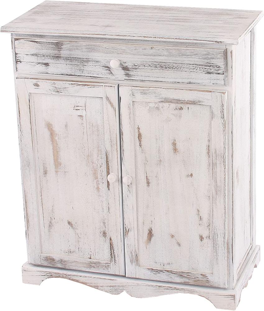 Kommode 78x66x33cm, Shabby-Look, Vintage ~ weiß Bild 1