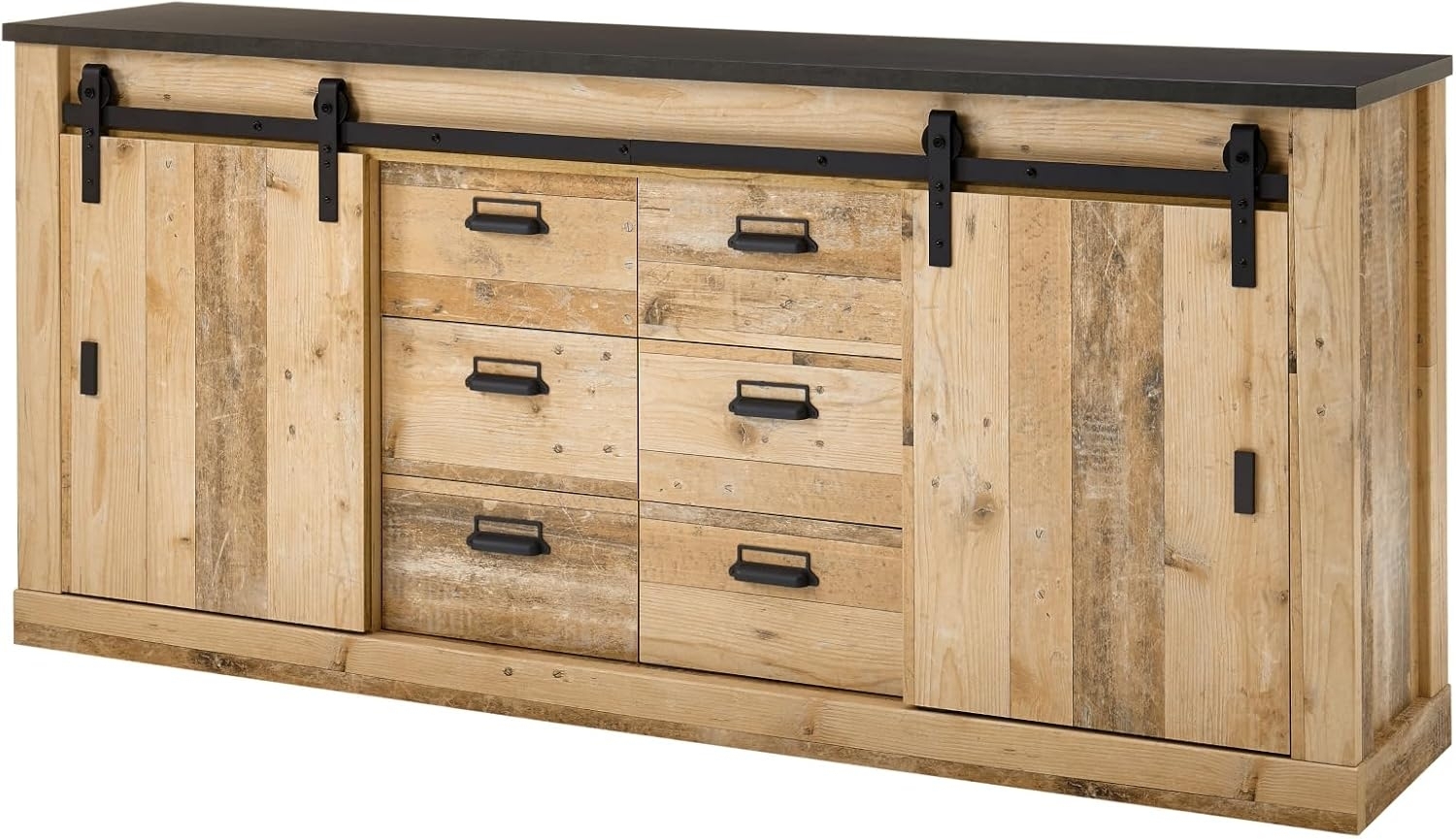 Sideboard Stove in Used Wood hell 201 x 91 cm Bild 1
