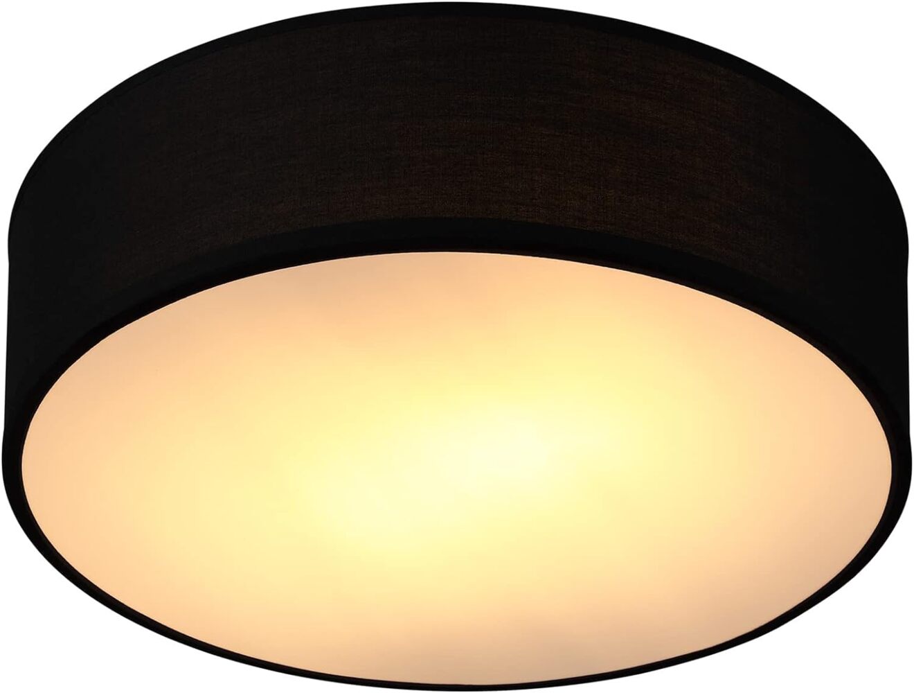 monzana Deckenleuchte Deckenleuchte, Innenbeleuchtung, Deckenlampe Stoff Schwarz 30 cm Modern E27 Rund 1 Flammig Bild 1