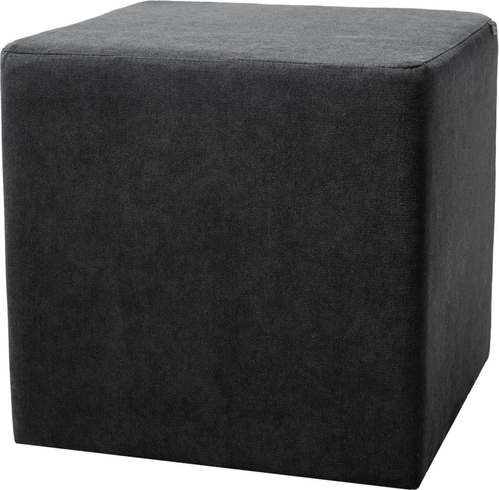 Sitzhocker Dado 45x45 cm Mikrofaser Schwarz Bild 1