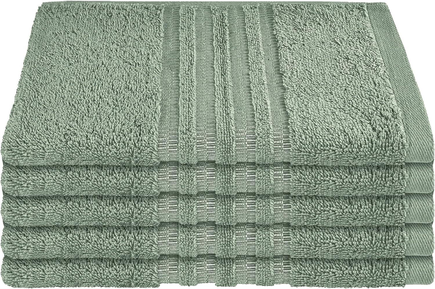 Schiesser Frottier Gästetücher Milano im 5er Set aus Flauschiger, hautfreundlicher Baumwolle, Made IN Green, Farbe:Hellgrün, Größe:30 x 50 cm Bild 1