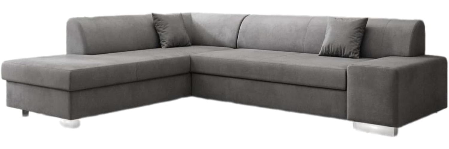 Designer Sofa Pina mit Schlaf- und Klappfunktion Samt Grau Links Bild 1