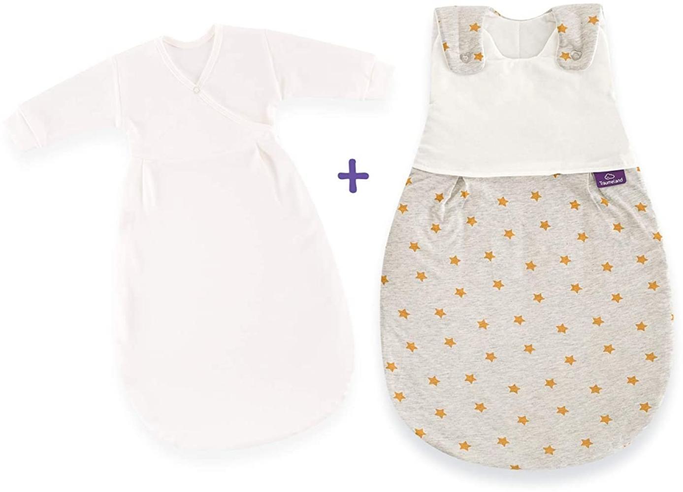 Träumeland Babyschlafsack LIEBMICH 2tlg. Set Größe 44 Sternentraum gelb Bild 1