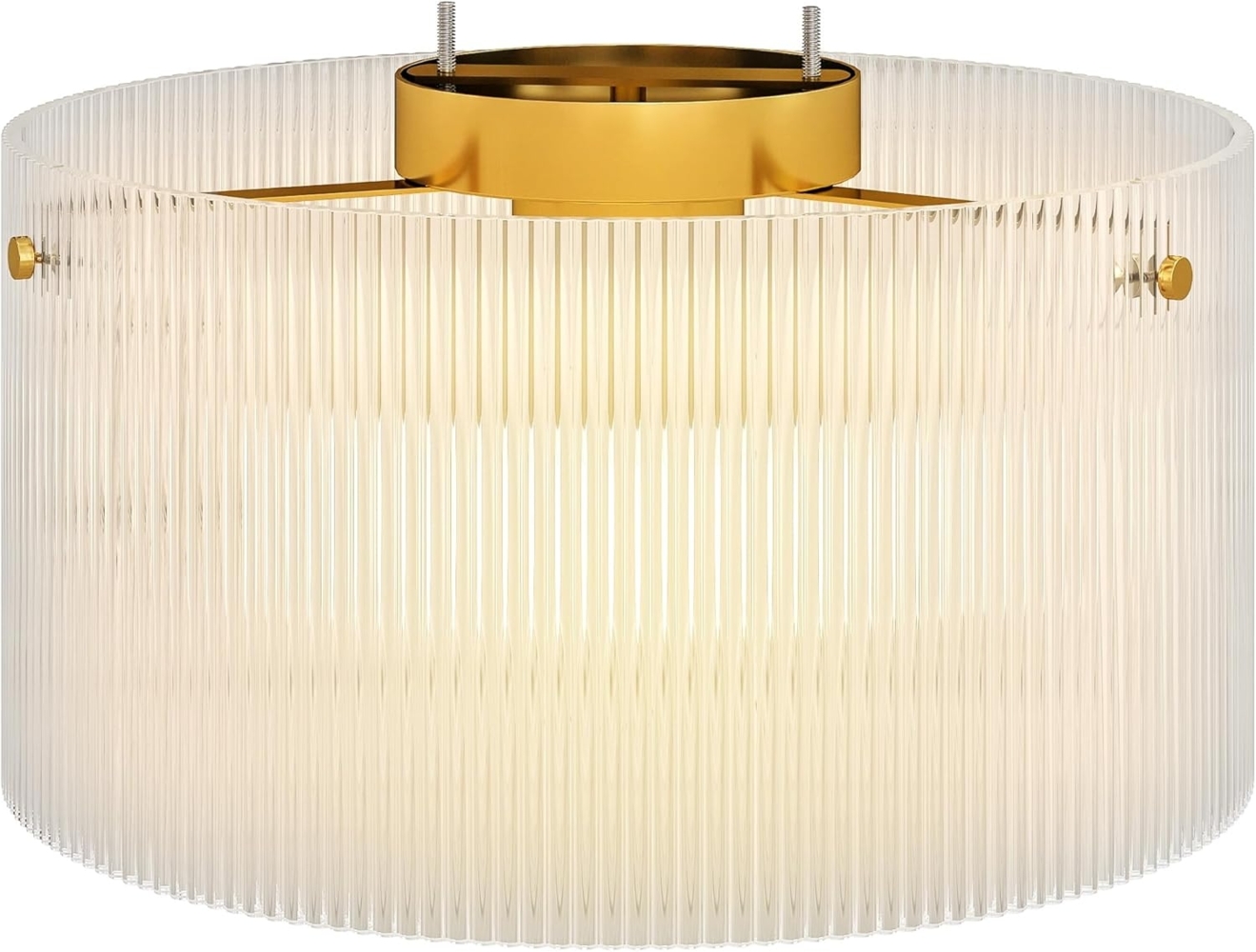 HOMCOM Deckenleuchte Deckenleuchte mit E27 Fassung, Ohne Leuchtmittel, für Schlafzimmer Wohnzimmer Ø32x16,5 cm, exkl. Glühbirne Transparent Bild 1