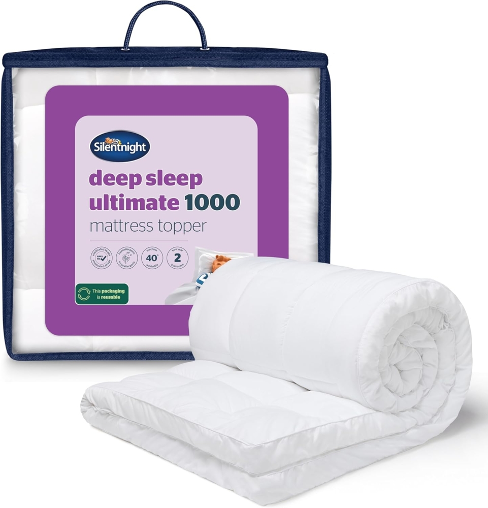 Silentnight Ultimate Deep Sleep Topper - Extra dicker tiefer Matratzentopper Luxus Baumwolle Weich - Maschinenwaschbar Unterstützung Bettauflagen Bezüge Pad Bild 1