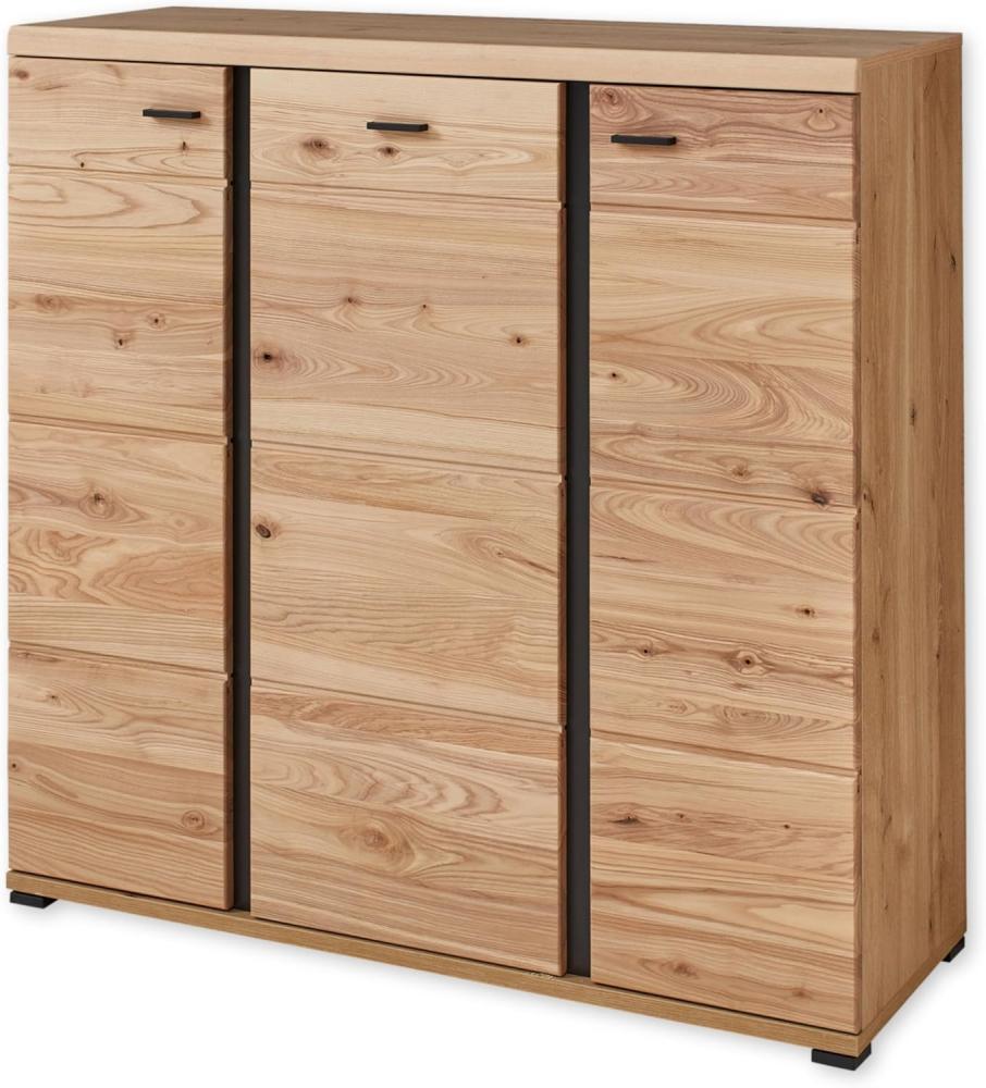 SONOS Highboard in Altesche massiv, Old Artisan Oak Optik FSC-Zertifiziert - Moderner Wohnzimmerschrank mit viel Stauraum - 124 x 120 x 42 cm (B/H/T) Bild 1