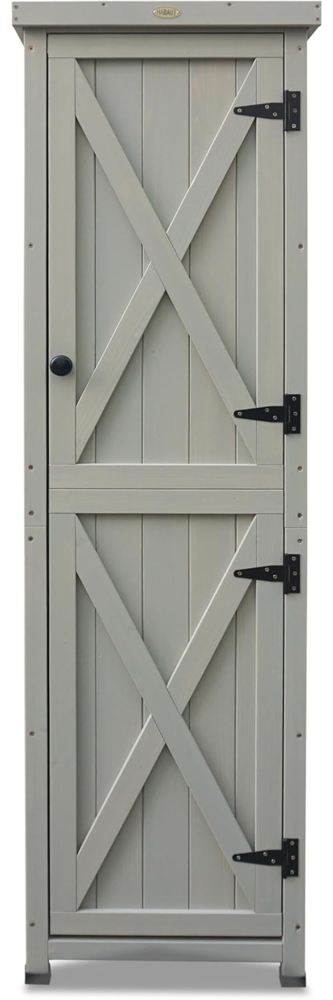 HABAU Gartenschrank "Ben" aus Holz, Grau, 45 x 45 x 160 cm Bild 1