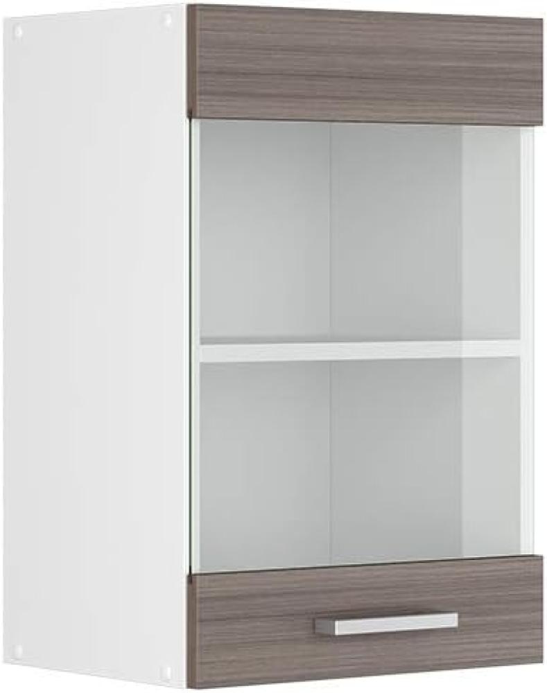 Vicco Küchenschrank R-Line Hängeschrank Unterschrank Küchenzeile Küchenunterschrank Arbeitsplatte, Möbel verfügbar in anthrazit und weiß (edelgrau ohne Arbeitsplatte, Hängeglasschrank 40 cm) Bild 1