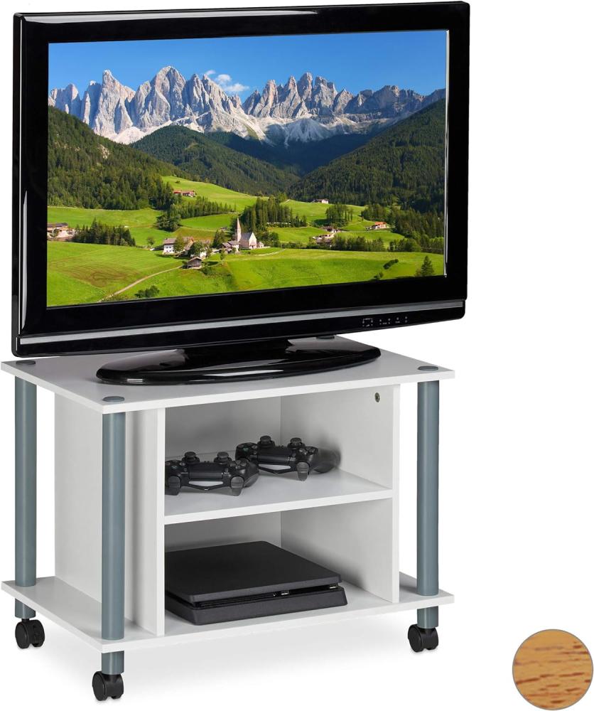 TV Tisch mit Rollen und 2 Fächern 10025960_49 Bild 1