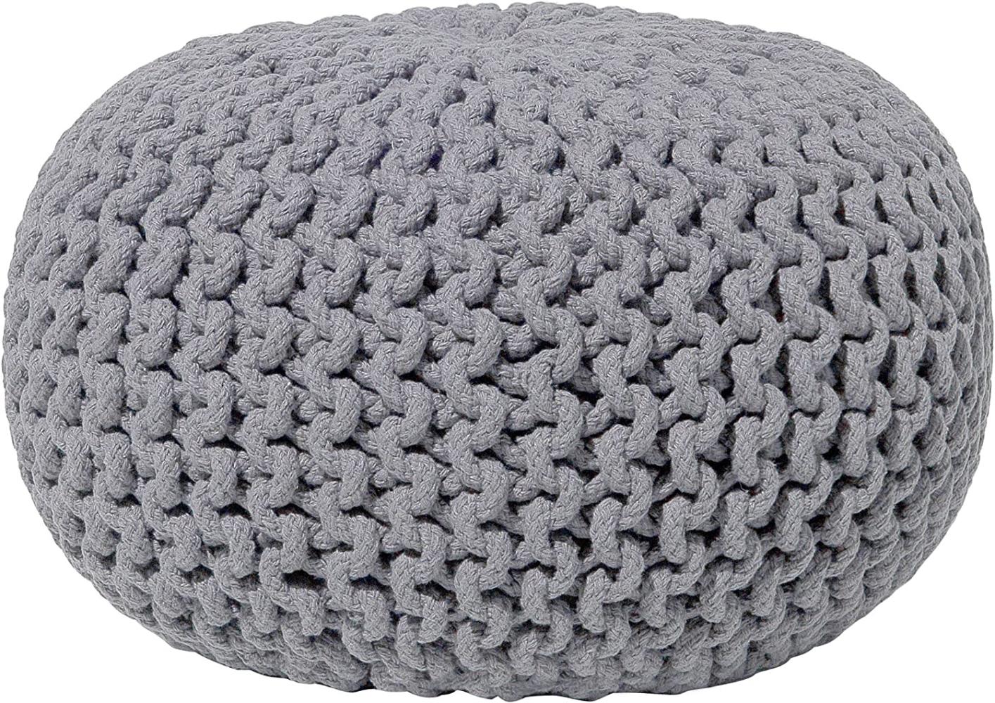 Pouf dunkelgrau ⌀ 40 cm CONRAD Bild 1