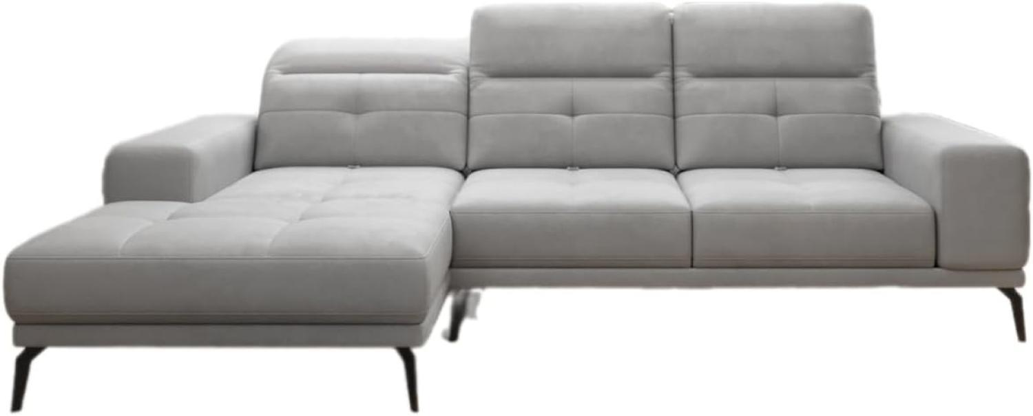 Designer Sofa Terina inkl. Beistellhocker Samt Hellgrau Links Bild 1