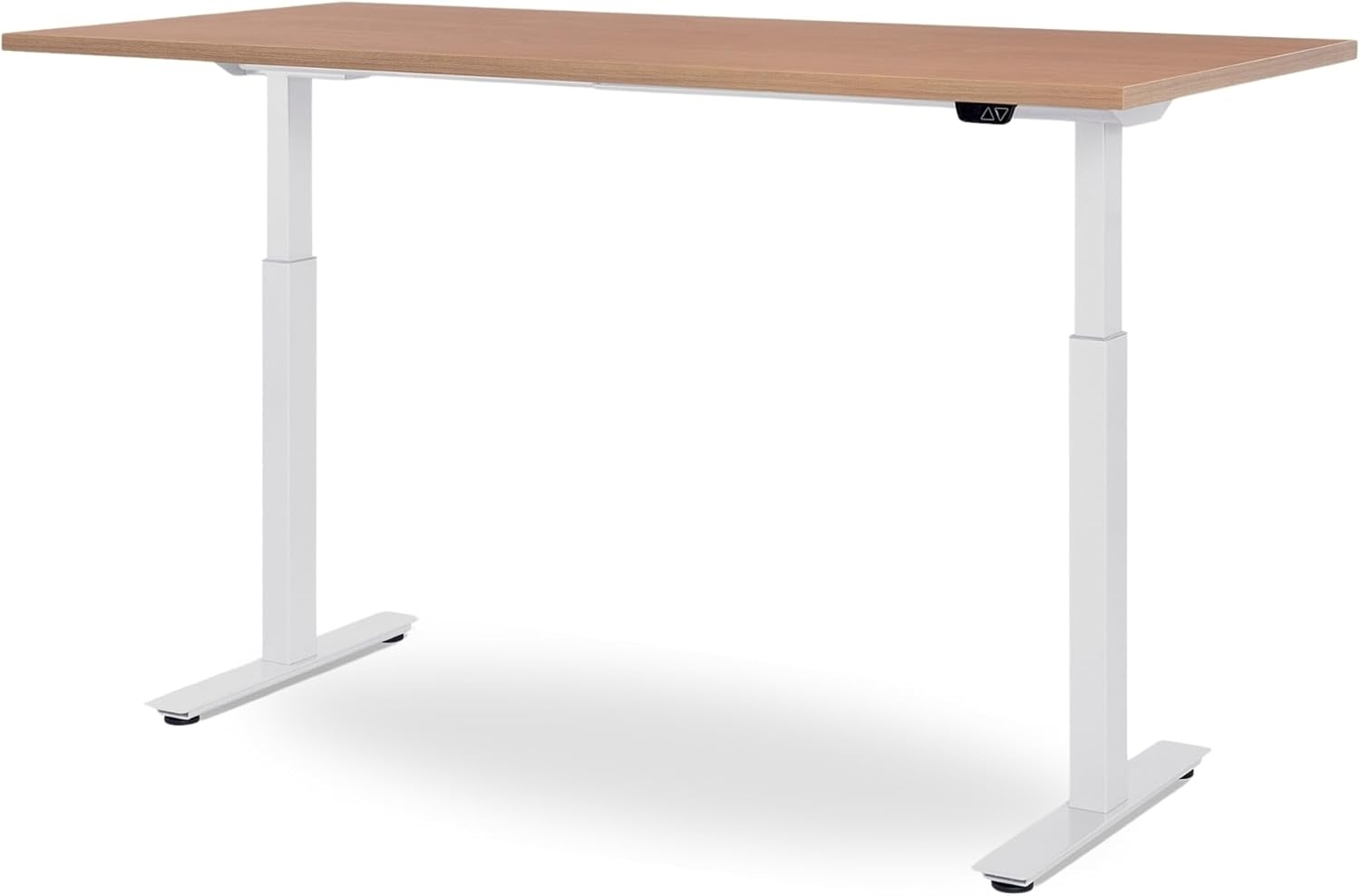 140 x 80 cm WRK21® SMART - Elmau Buche / Weiss elektrisch höhenverstellbarer Schreibtisch Bild 1