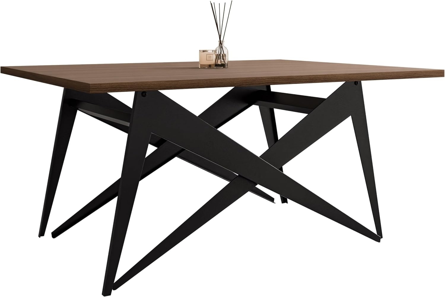 2-in-1 Couchtisch und Esstisch Xorkol (Farbe: Schwarz / Nuss Franklin Tobacco) Bild 1