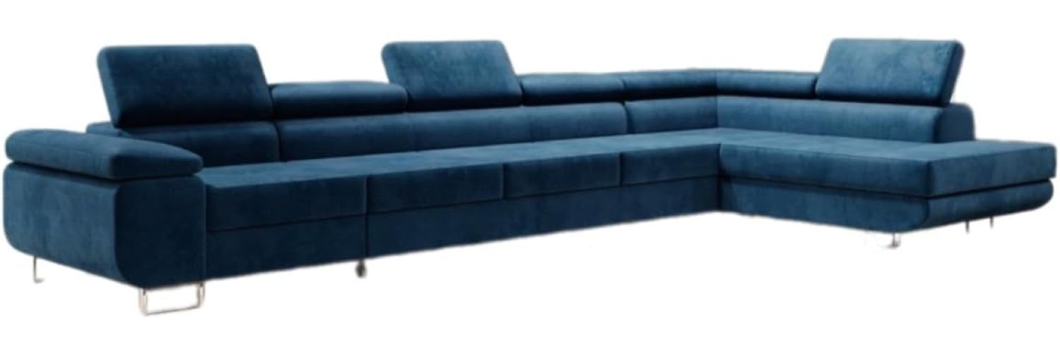 Designer Sofa Maxi mit Schlaf und Klappfunktion Blau Rechts Bild 1