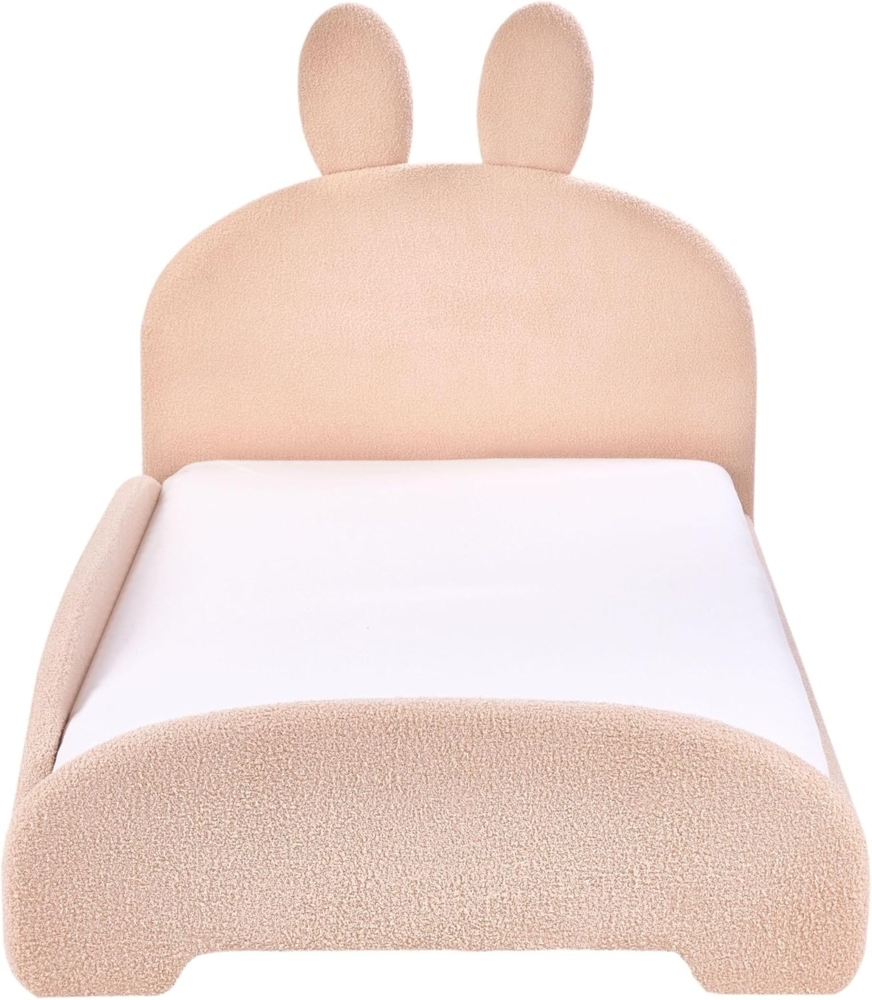 Kinderbett Kaninchen Bouclé PERROS 90 x 200 cm Beige Bild 1
