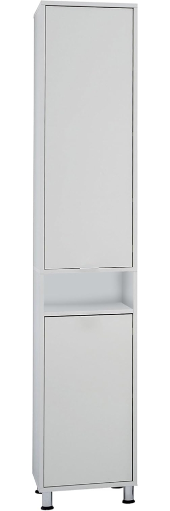 FMD furniture Badhochschrank, Spanplatte, Weiß, ca. 37 x 33 x 193 cm Bild 1