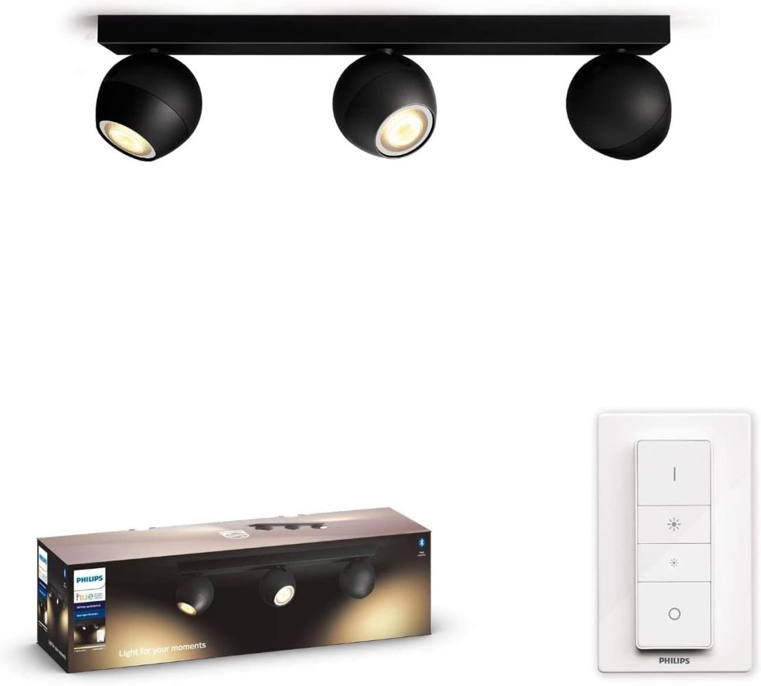 Philips Hue Buckram Tripple Spotlight - Black - With Dimmer Switch Bild 1