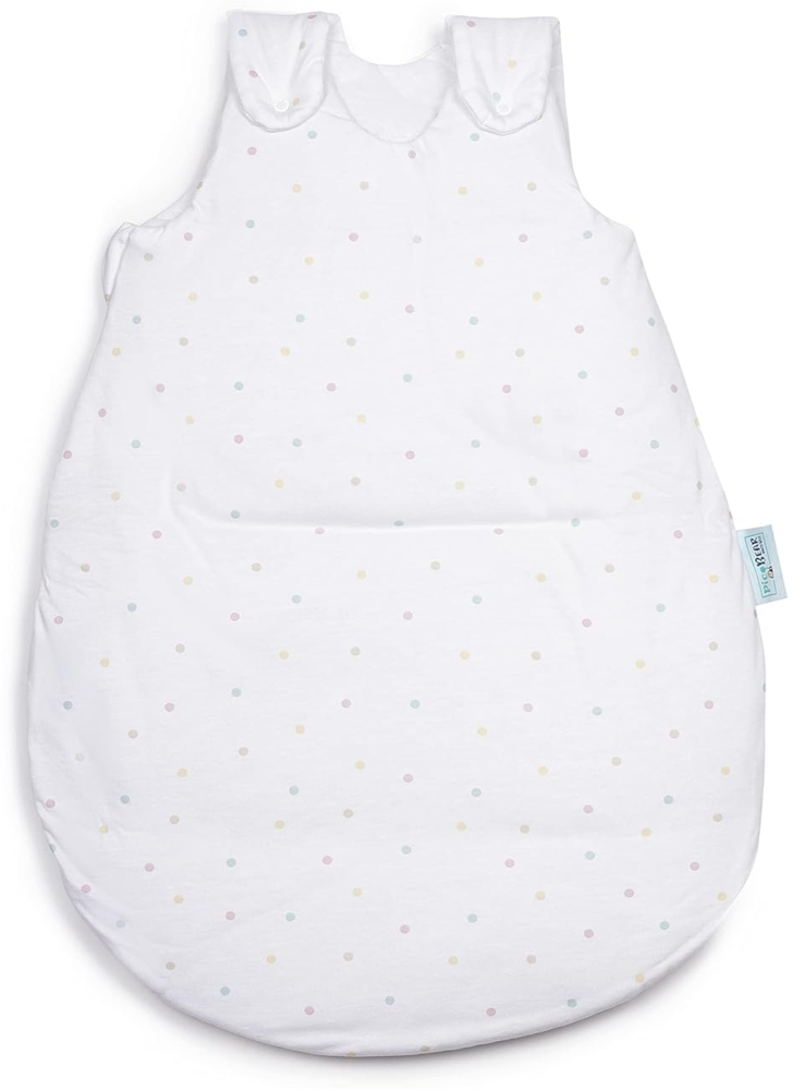 Babyschlafsack HONEY | mitwachsend & atmungsaktiv | ganzjahres Baby-Schlafsack | Stoffe ÖKO-TEX zertifiziert | vier verstellbaren Größen (Punkte-bunt, 86/92) Bild 1