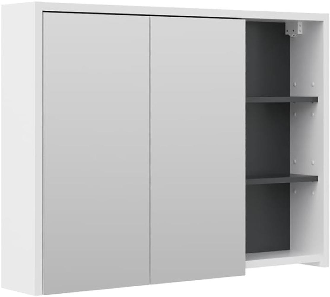 Vicco Spiegelschrank Viola Weiß Badschrank Badspiegel 2 Türen mit Ablagen Badmöbel Bild 1