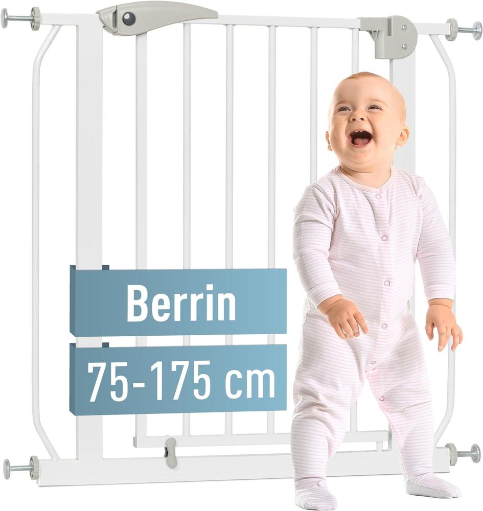 ib style Berrin Treppengitter 67-175cm | Türschutzgitter | Ohne Bohren | 90° Stop | Auto-Close | 75-85 cm Bild 1