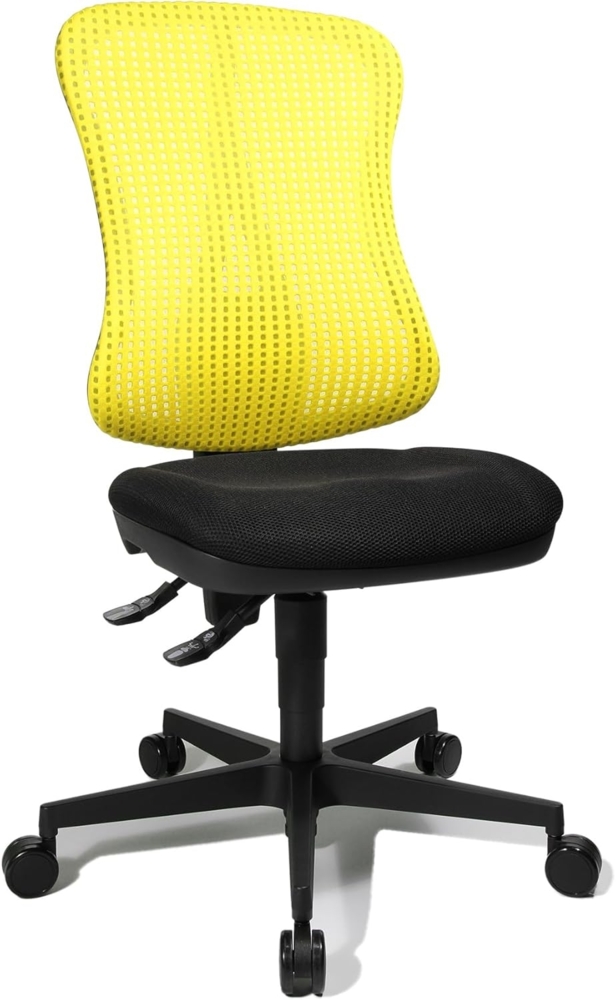 Topstar Head Point SY ergonomischer Bürostuhl, Schreibtischstuhl, Muldensitz (höhenverstellbar), Stoffbezug gelb / schwarz Bild 1