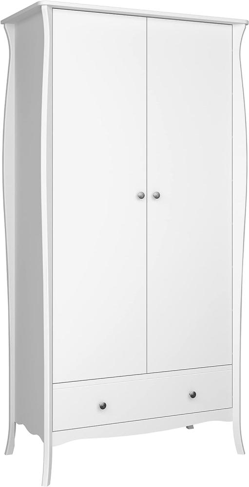 Steens Baroque Kleiderschrank 2-türig mit Schublade, Anzahl Türen: 2, Anzahl Einlegeböden: 1, Weiß Bild 1