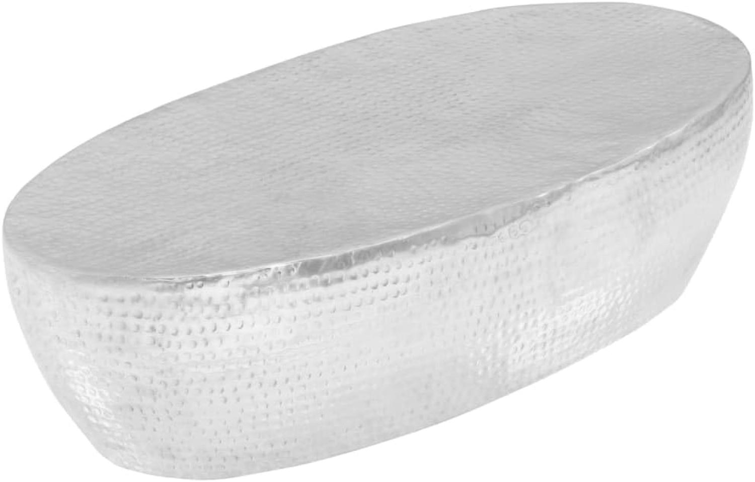 vidaXL Couchtisch Silber gehämmert 100 x 50 x 28 cm Aluminium 246506 Bild 1