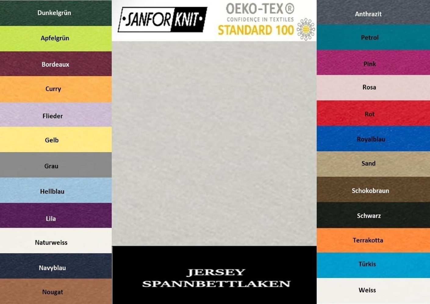 Jersey Spannbettlaken 90 - 100 x 200 cm Silber Bild 1