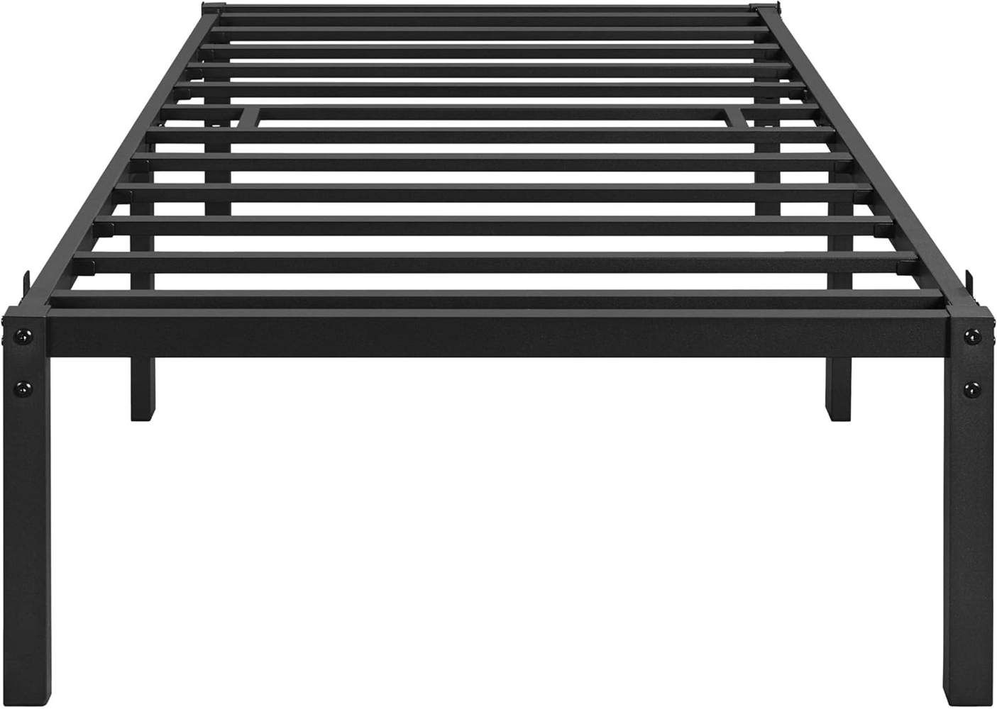 Yaheetech Bettrahmen 36cm H Metallbett mit Lattenrost, Bettgestell aus Metall, Modern Doppelbett Einzelbett Leichte Montage, Schwarz 90x200 cm Bild 1