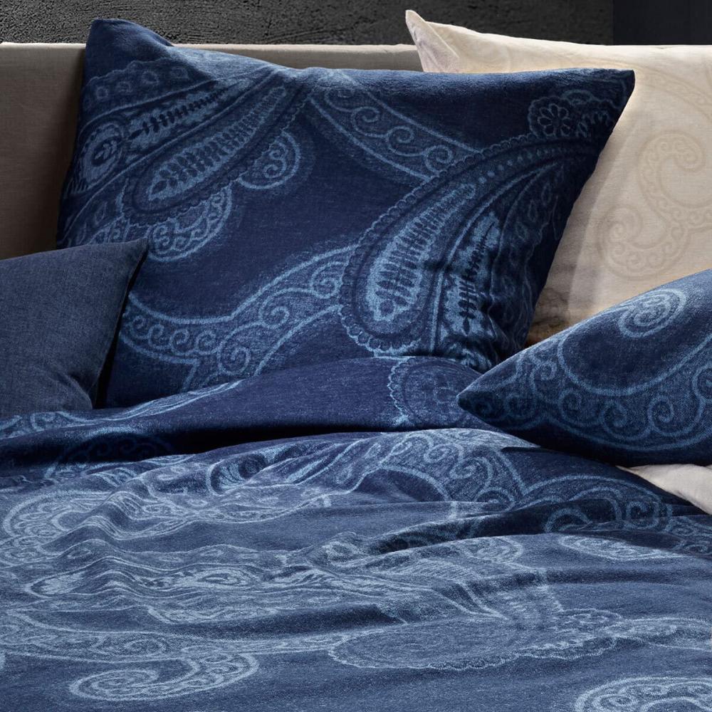 Fleuresse Lech Edelflanell Bettwäsche 135x200 Paisley blau 604312-02 Bild 1