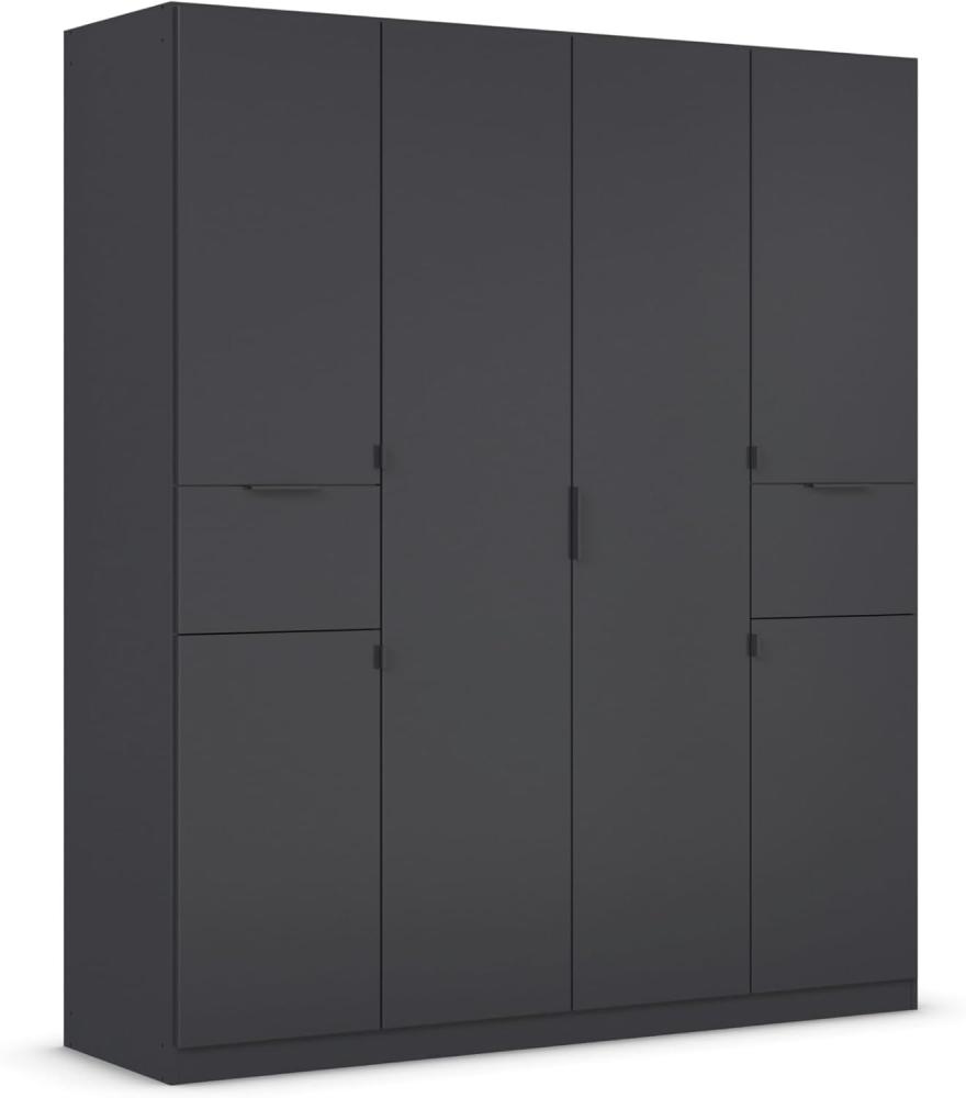 rauch Kleiderschrank, Drehtürenschrank TICAO, 6-türig, 2 Schubkästen, inkl. Türdämpferset, Grau metallic, 181x210x54cm Bild 1