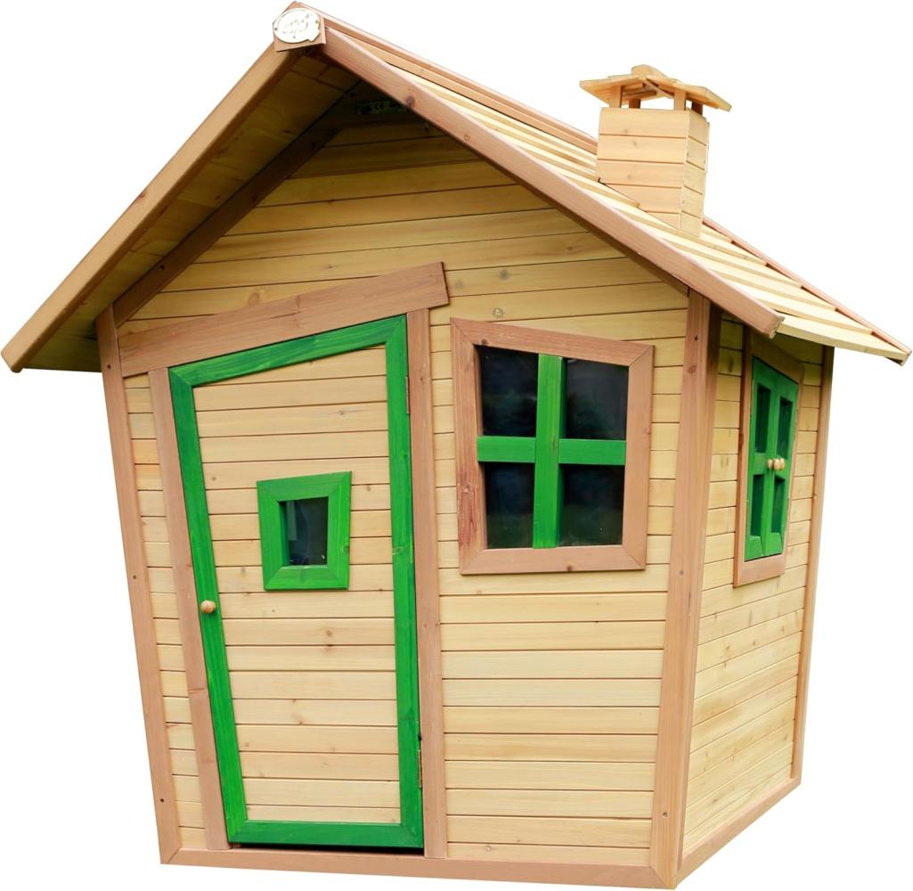 Axi Holz Kinderspielhaus Alice inkl. 3 Fenster und Schornstein | Natur | 108x95x143 cm Bild 1