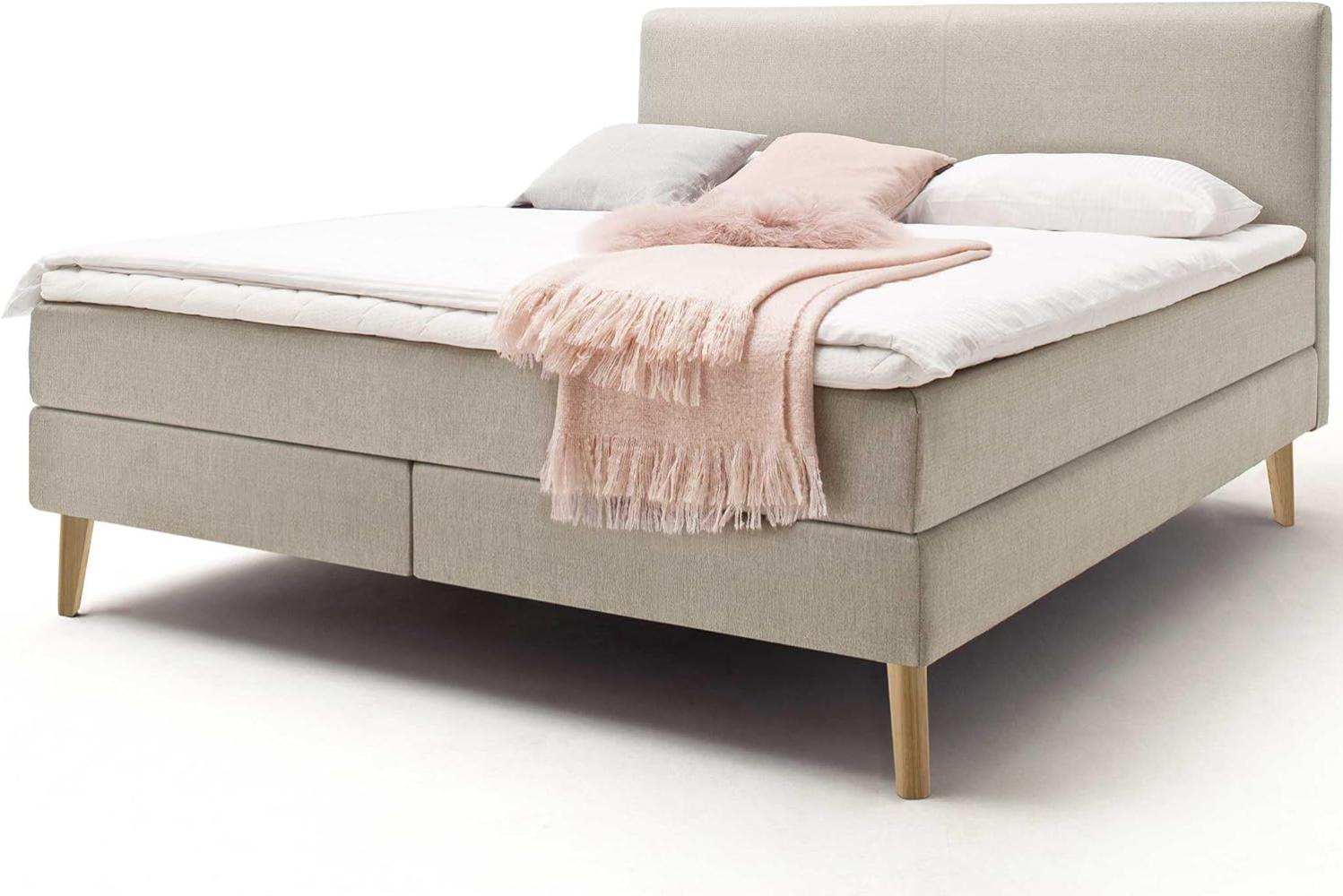 Boxspringbett Greta - Stoff Beige H2 180x200cm Bild 1