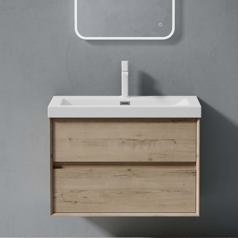 doporro Badmöbel-Set Badmöbel Set Badezimmermöbel Badezimmer Mineraguss Waschbecken Rimo Bild 1