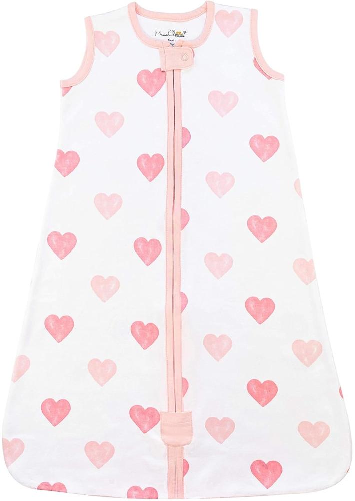 Baby Schlafsack 1. 0 TOG, Bio-Baumwolle, Tragbare Babydecke, Schlafsack mit 2-Wege-Reißverschluss, Ganzjahres-Baby-Schlafsack, Kleinkind Junge Mädchen Neugeborenes, Hearts, Large (12-18 Months) Bild 1