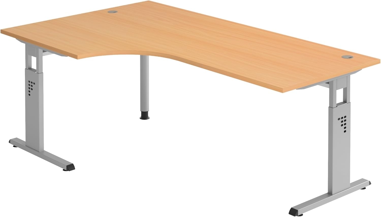 bümö® Stabiler Schreibtisch höhenverstellbar 200x120 cm | Eckschreibtisch in Buche | Büroschreibtisch mit Höheneinstellung | Tisch für Büro | Bürotisch in 9 Größen & 7 Dekoren Bild 1