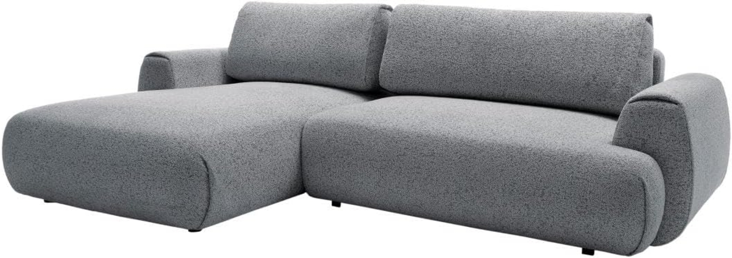 Vente-unique - Ecksofa mit Schlaffunktion - Ecke links - melierter Stoff - Grau - MONELIA Bild 1