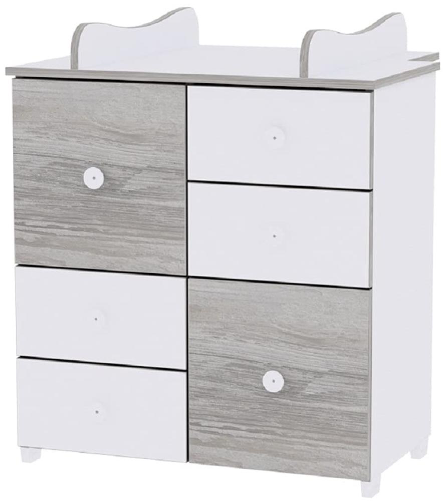 Lorelli 'Cupboard' Kommode 4 Schubladen, 2 Türen mit Regalboden grau Bild 1
